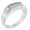 Thumbnail Image 2 of Men's 0.25 CT. T.W. Diamond Three Stone Ring in 10K White Gold