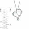 Thumbnail Image 1 of Diamond Accent Ribbon Heart Pendant in Sterling Silver
