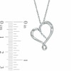 Diamond Accent Ribbon Heart Pendant in Sterling Silver