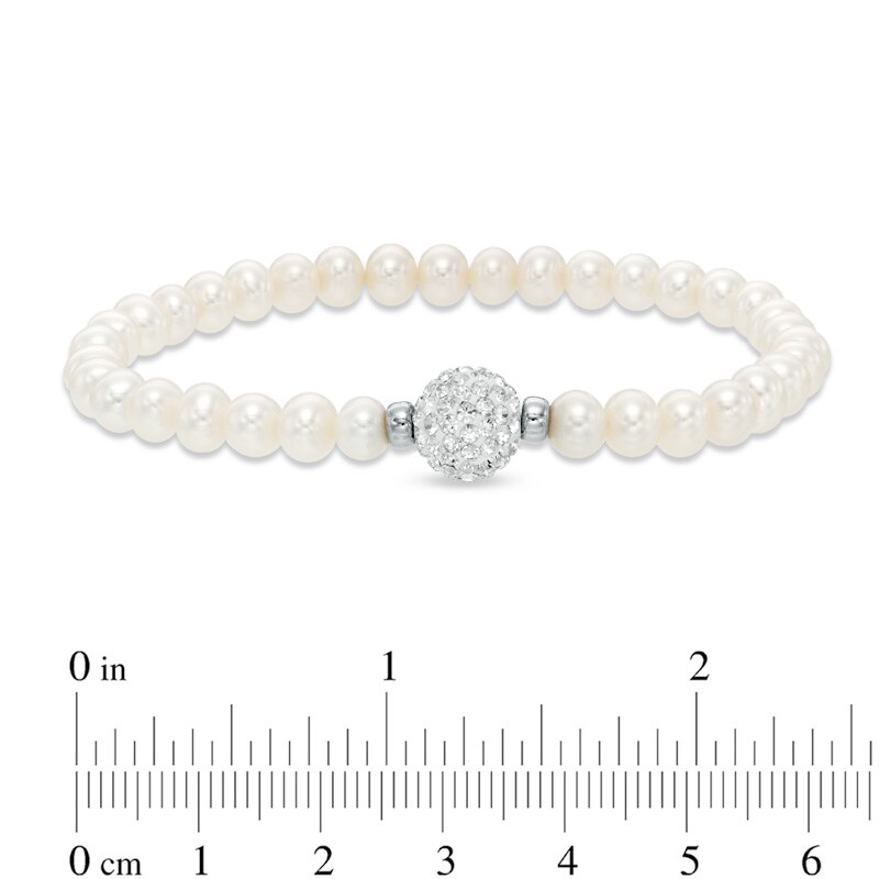 Main Image 3 of Honora 5.0-7.0mm Freshwater Cultured Pearl and Crystal Necklace, Bracelet and Earrings Set in Sterling Silver