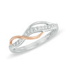 0.10 CT. T.W. Diamond Infinity Ring in Sterling Silver and 10K Rose Gold