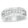 Thumbnail Image 1 of Vera Wang Men's 0.45 CT. T.W. Diamond Wedding Band in 14K White Gold