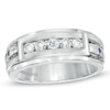 Thumbnail Image 0 of Vera Wang Love Collection Men's 0.45 CT. T.W. Diamond Wedding Band in 14K White Gold