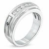 Thumbnail Image 1 of Vera Wang Love Collection Men's 0.45 CT. T.W. Diamond Wedding Band in 14K White Gold