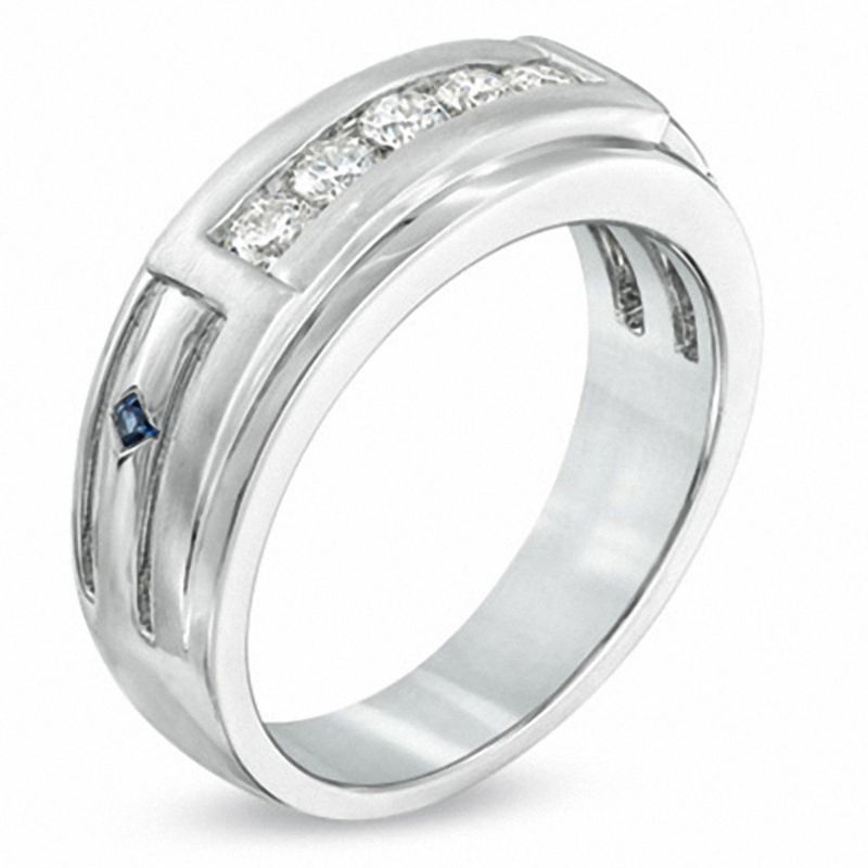 Vera Wang Love Collection Men's 0.45 CT. T.W. Diamond Wedding Band in 14K White Gold
