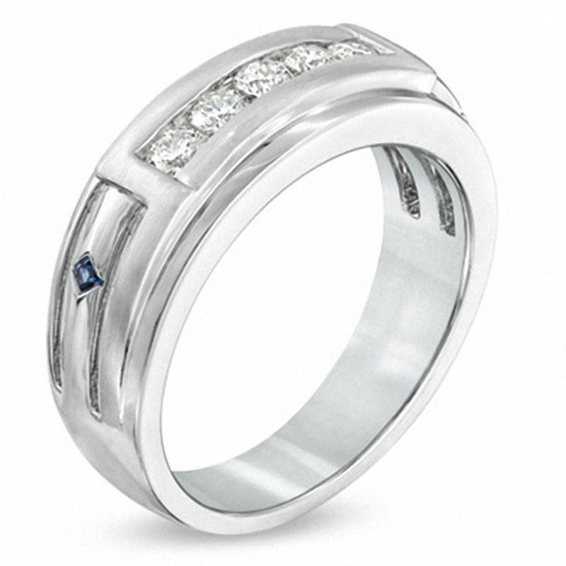 Main Image 2 of Vera Wang Men's 0.45 CT. T.W. Diamond Wedding Band in 14K White Gold