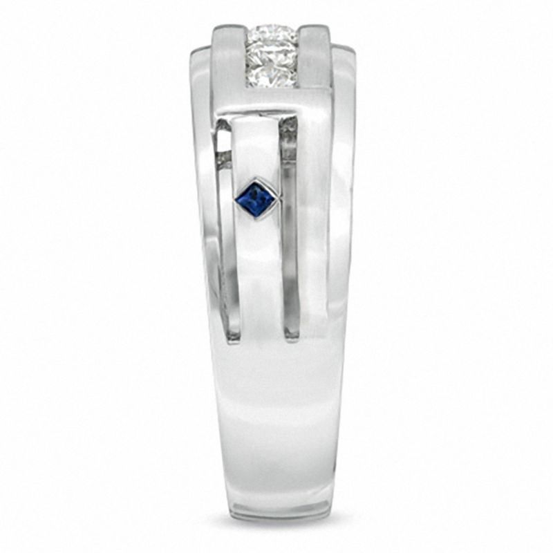 Main Image 3 of Vera Wang Men's 0.45 CT. T.W. Diamond Wedding Band in 14K White Gold