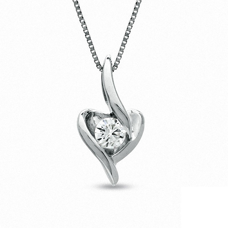 Sirena™ 0.12 CT. Diamond Solitaire Pendant in 10K White Gold