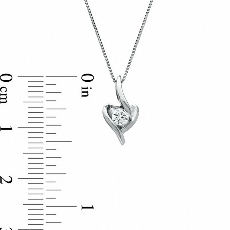 Main Image 2 of Sirena™ 0.12 CT. Diamond Solitaire Pendant in 10K White Gold