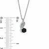 Thumbnail Image 1 of 0.15 CT. T.W. Enhanced Black and White Diamond Cluster Flame Pendant in Sterling Silver