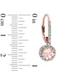 Thumbnail Image 2 of 6.0mm Morganite and Diamond Accent Earrings in 10K Rose Gold