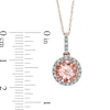 8.0mm Morganite and Diamond Accent Pendant in 10K Rose Gold