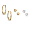 Thumbnail Image 1 of 4.0mm Cubic Zirconia Stud, Ball and Hoop Earrings Set in 14K Gold