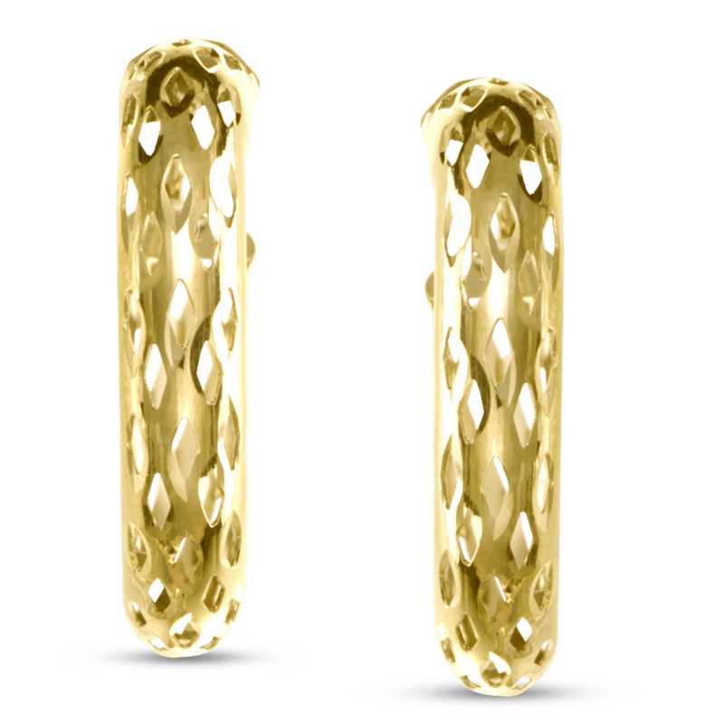 Etched Hoop Earrings in 14K Gold