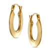 Thumbnail Image 1 of Round Flat Hoop Earrings in 14K Gold
