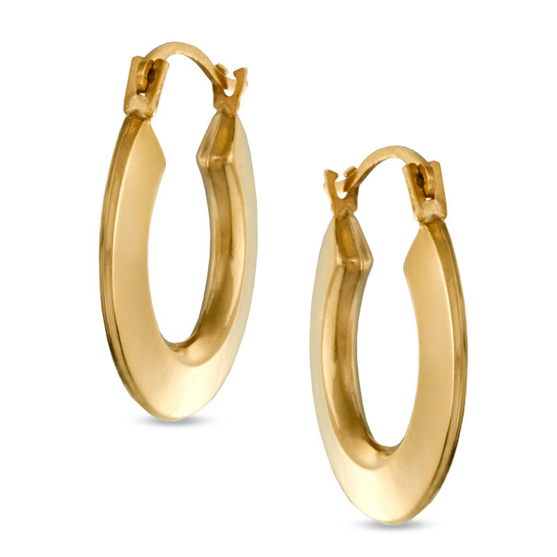 Flat gold sales hoop earrings