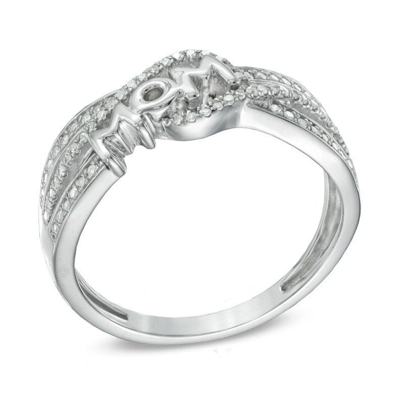 0.20 CT. T.W. Diamond "MOM" Ring in Sterling Silver