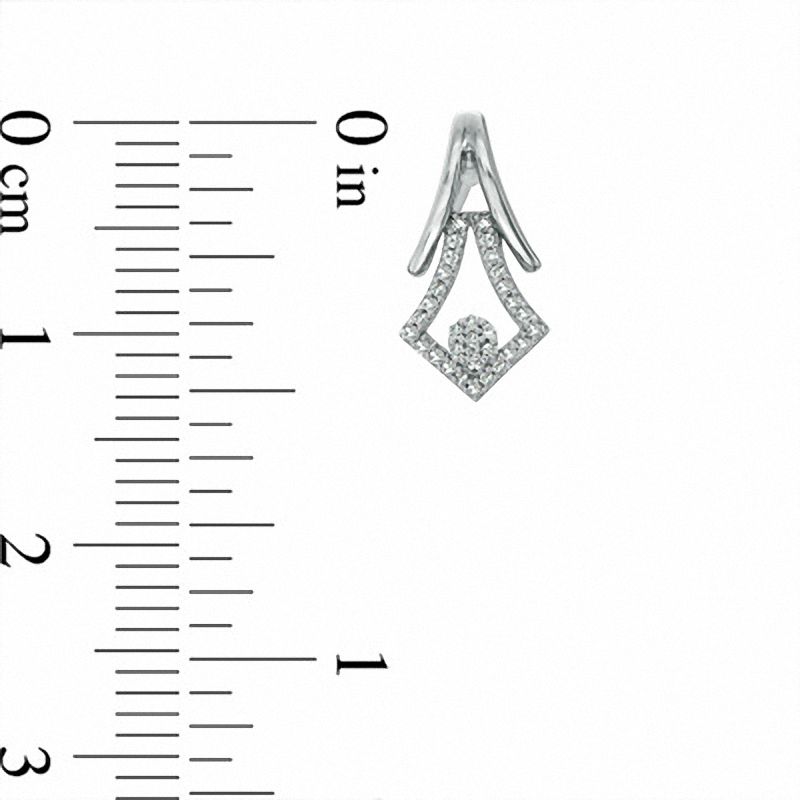 Main Image 2 of 0.12 CT. T.W. Diamond Bell Drop Earrings in Sterling Silver
