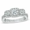 Vera Wang Love Collection 0.95 CT. T.W. Diamond Three Stone Twist Shank Engagement Ring in 14K White Gold