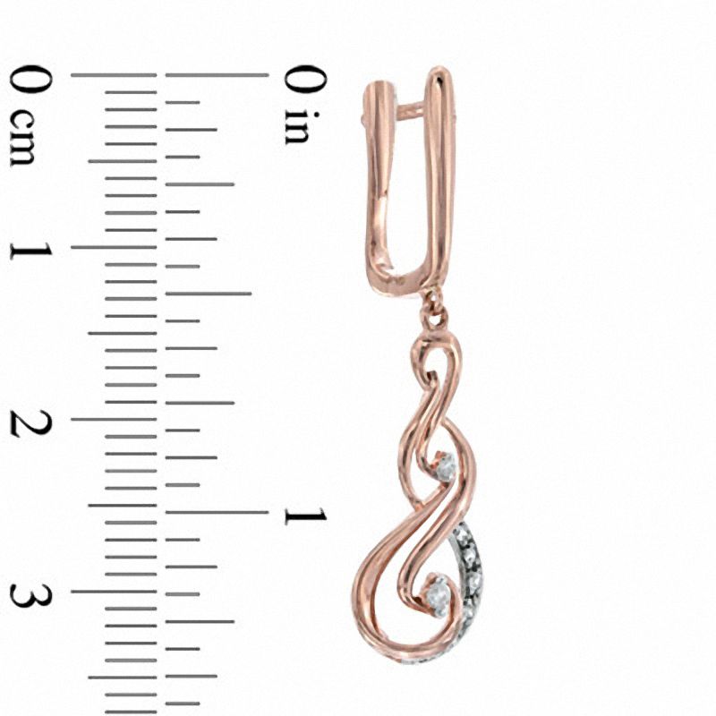 0.10 CT. T.W. Diamond Three Tier Drop Earrings in 10K Rose Gold