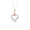 Thumbnail Image 0 of White Sapphire Heart Pendant in 14K Rose Gold - 15"
