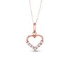 Thumbnail Image 1 of White Sapphire Heart Pendant in 14K Rose Gold - 15"