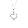 Thumbnail Image 0 of White Sapphire Heart Pendant in 14K Rose Gold - 15"