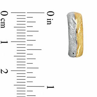 Diamond-Cut Hoop Earrings in 14K Two-Tone Gold