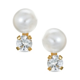 Classic Pearl White 3-5mm Sterling Silver Baby Children Screw Back Earrings 3.0mm