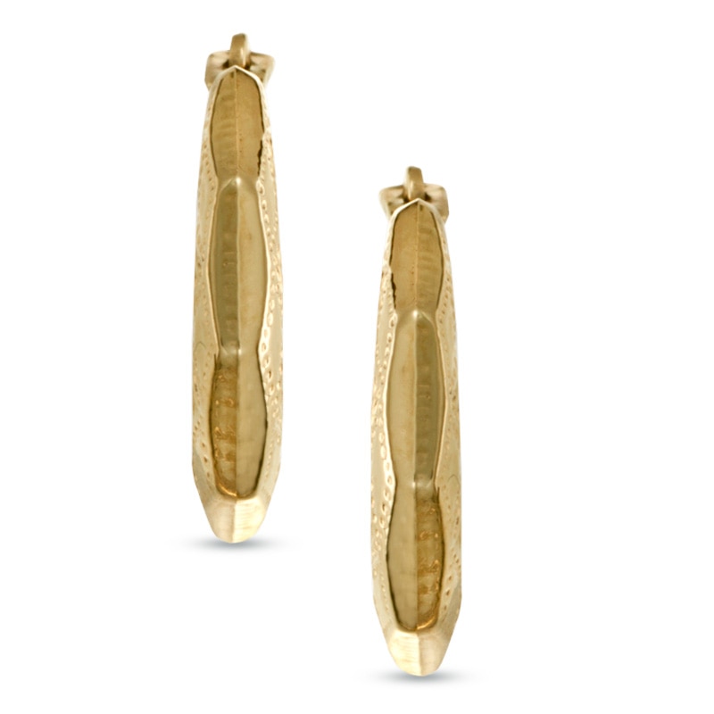 Textured Small Hoop Earrings in 14K Gold|Peoples Jewellers