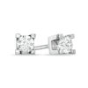 Thumbnail Image 1 of 0.25 CT. T.W. Canadian Certified Diamond Square-Set Solitaire Stud Earrings in 14K White Gold (I/I2)