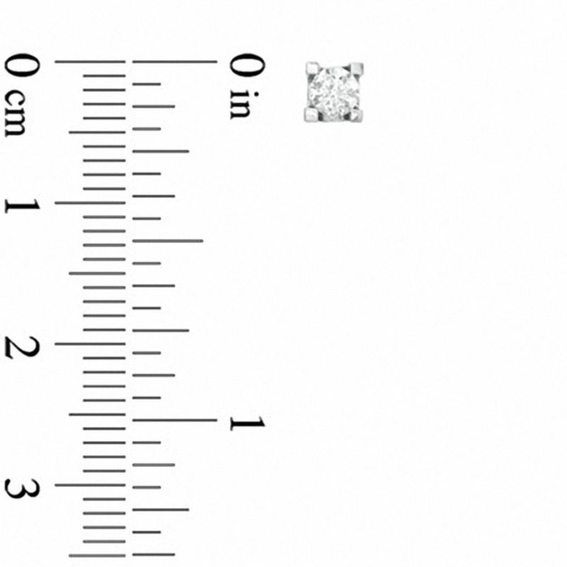 Main Image 2 of 0.25 CT. T.W. Canadian Certified Diamond Square-Set Solitaire Stud Earrings in 14K White Gold (I/I2)