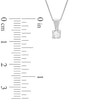Thumbnail Image 2 of 0.10 CT. Certified Canadian Diamond Square-Set Solitaire Pendant in 14K White Gold - 17"(I/I2)