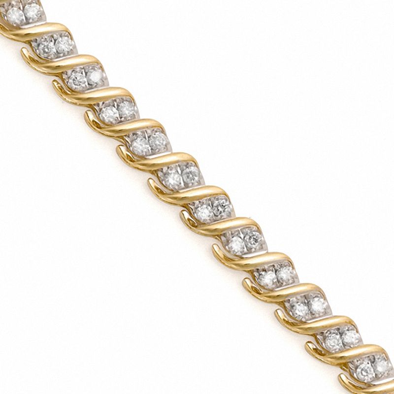 1.50 CT. T.W. Diamond Cascading Tennis Bracelet in 10K Gold - 7.25"