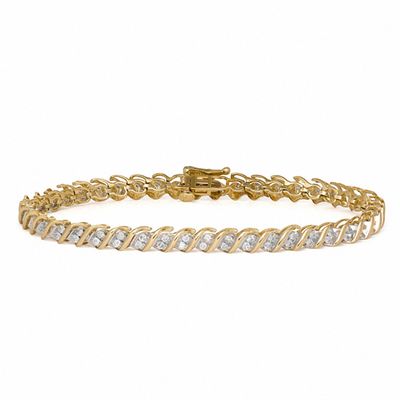 CT. T.W. Diamond Cascading Tennis Bracelet in 10K Gold
