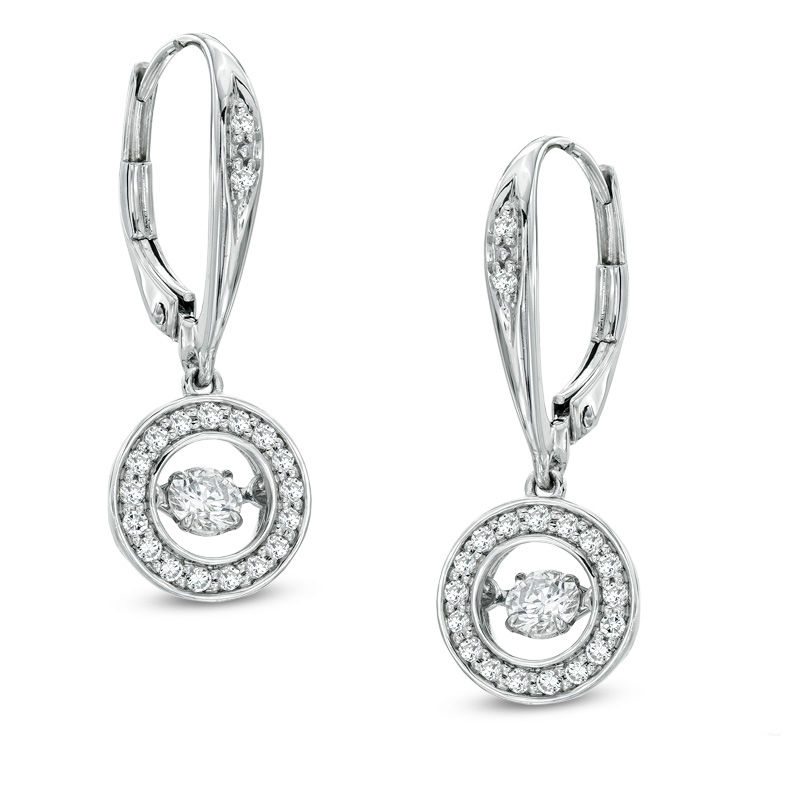 Unstoppable Love™ 0.50 CT. T.W. Diamond Circle Drop Earrings in 10K White Gold