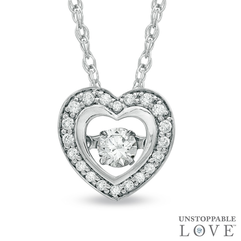 Unstoppable Love™ 0.25 CT. T.W. Diamond Heart Pendant in 10K White Gold|Peoples Jewellers