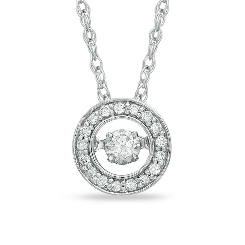 Unstoppable Love™ 0.25 CT. T.W. Diamond Circle Pendant in 10K White Gold|Peoples Jewellers