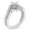 Thumbnail Image 1 of 0.60 CT. T.W. Princess-Cut Quad Diamond Bypass Bridal Set in 10K White Gold