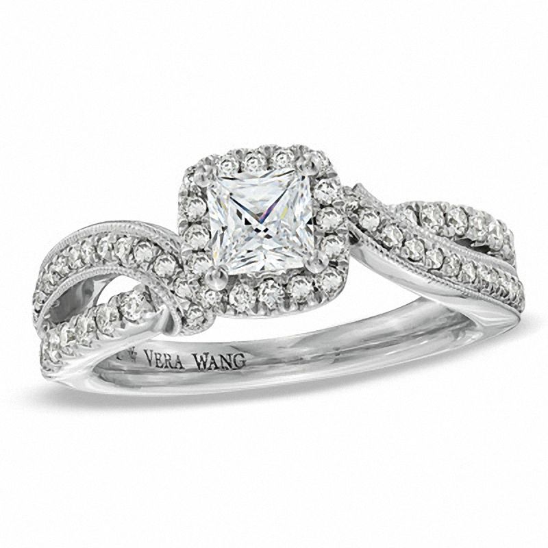 Vera Wang Love Collection 0.83 CT. T.W. Princess-Cut Diamond Engagement Ring in 14K White Gold|Peoples Jewellers