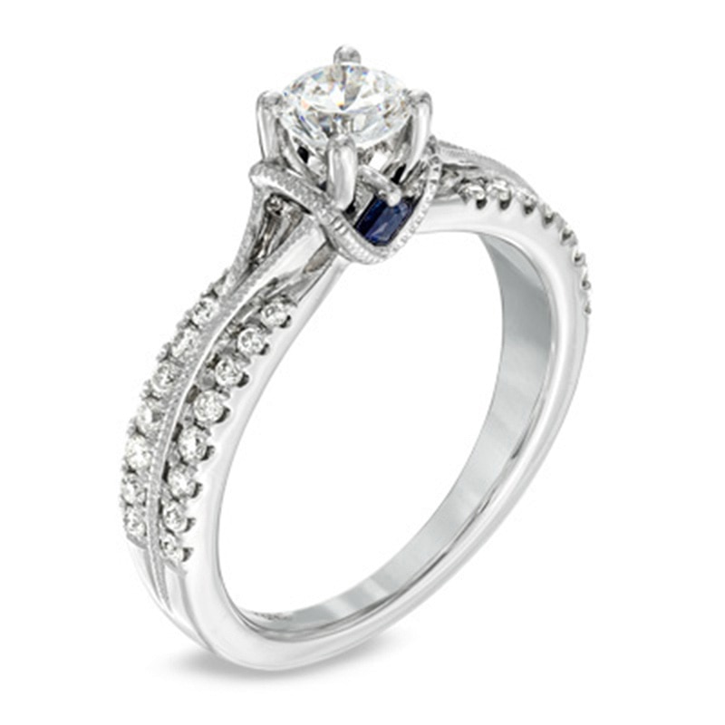 Vera Wang Love Collection 0.70 CT. T.W. Diamond Split Shank Engagement Ring in 14K White Gold