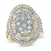 3.00 CT. T.W. Baguette and Round Diamond Layered Ring in 10K Gold