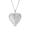 Thumbnail Image 0 of Diamond Accent Floral Heart-Shaped Locket in Sterling Silver