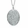 Thumbnail Image 0 of Diamond Accent Floral Oval Locket in Sterling Silver