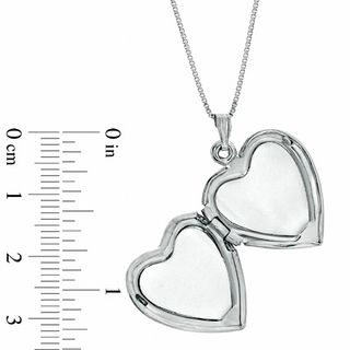 Heart-Shaped Mother-of-Pearl Locket with Cross in Sterling Silver