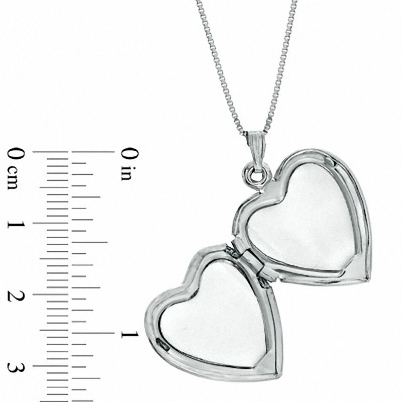 Heart-Shaped Mother-of-Pearl Locket with Cross in Sterling Silver|Peoples Jewellers