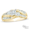 Thumbnail Image 0 of 1.00 CT. T.W. Diamond Three Stone Slant Engagement Ring in 14K Gold