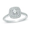 Thumbnail Image 1 of 0.71 CT. T.W. Certified Canadian Diamond Frame Engagement Ring in 14K White Gold (I/I1)