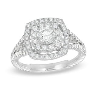 1.25 CT. T.W. Canadian Certified Diamond Split Shank Engagement Ring in 14K White Gold (I/I1)
