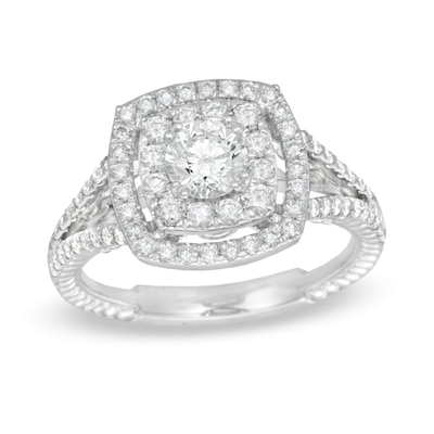 1.25 CT. T.W. Canadian Certified Diamond Split Shank Engagement Ring in 14K White Gold (I/I1)